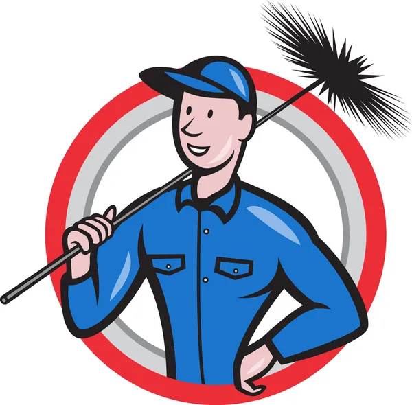 Chimney Sweeper Clearer Worker Retro — стоковый вектор