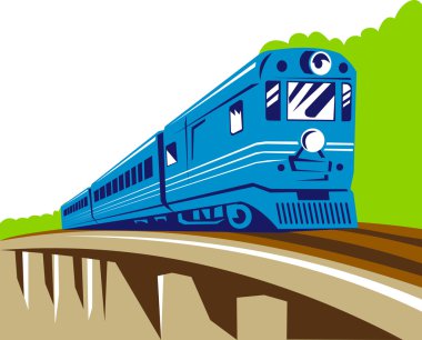 buhar tren lokomotif retro tarzı