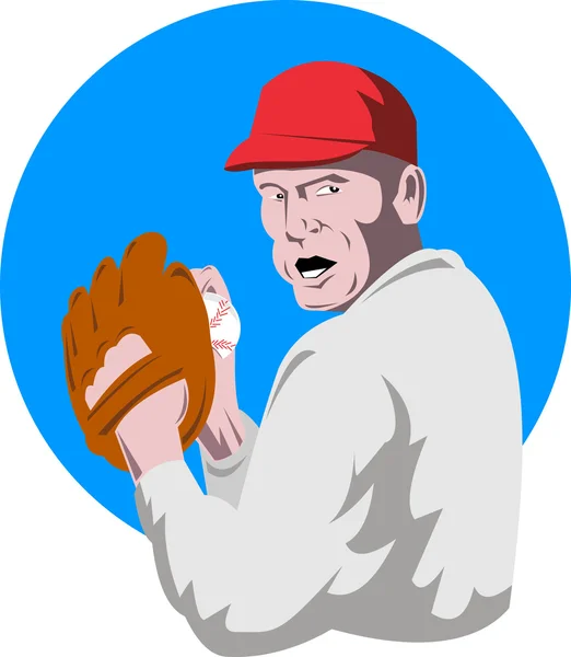 Baseball player pitcher — Stock Vector