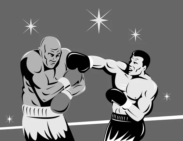 Boxer connecting a knockout punch — Stock Vector