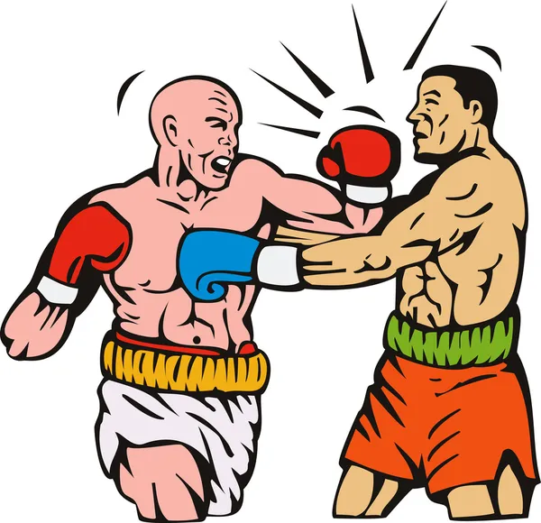 Boxer connectant un punch knockout — Image vectorielle