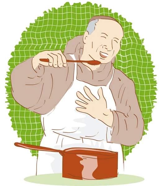 Monk chef cook — Stock Vector