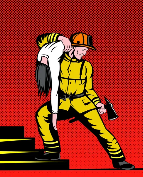 Fireman Brandweerman — Stockvector