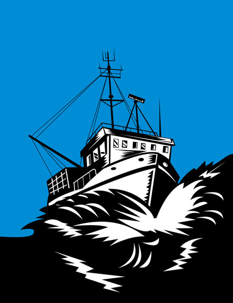 рыбацкая лодка на море