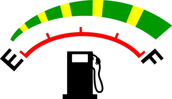 Fuel gage meter showing empty to full — Stock Vector