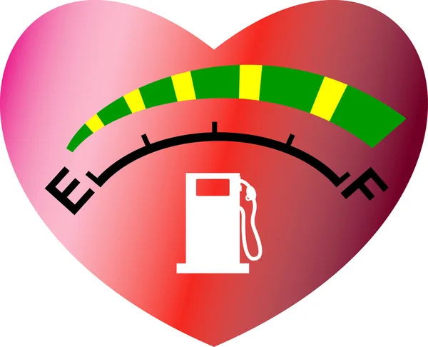 Medidor de combustible que muestra vacío a lleno — Archivo Imágenes Vectoriales