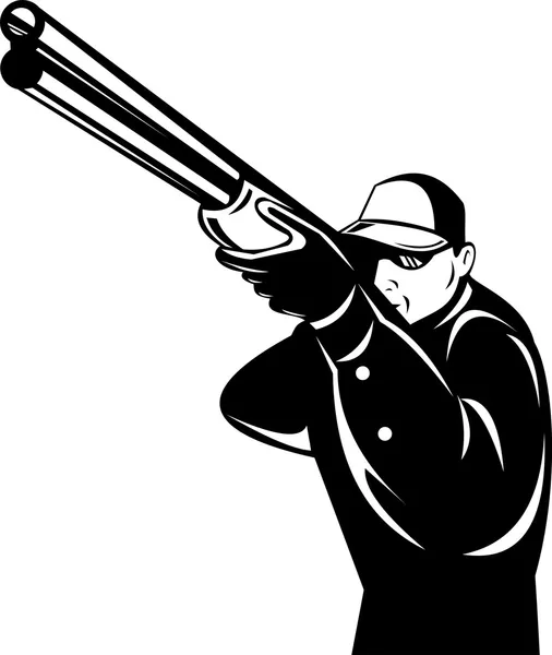 Cacciatore mirare fucile fucile pistola — Vettoriale Stock