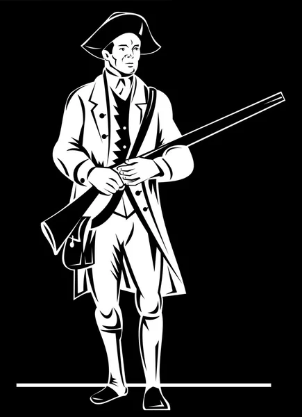 American revolution soldier patriot — Stock Vector