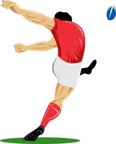 Jugador de rugby pateando la pelota — Archivo Imágenes Vectoriales