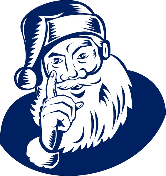 Babbo Natale Babbo Natale punta un dito — Vettoriale Stock