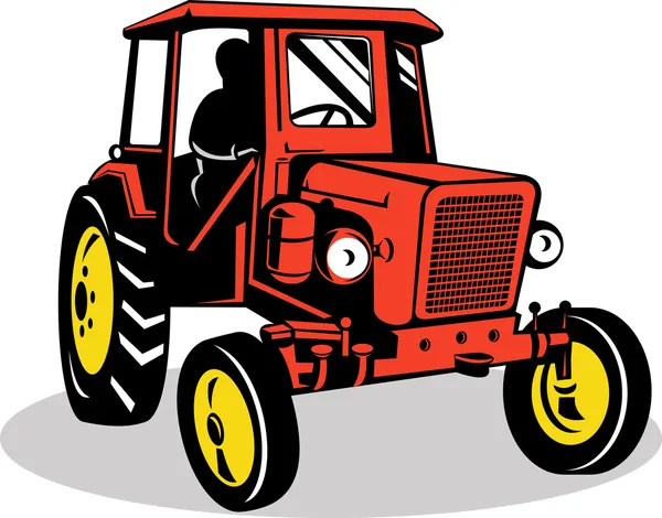 Tractor vintage — Vector de stock