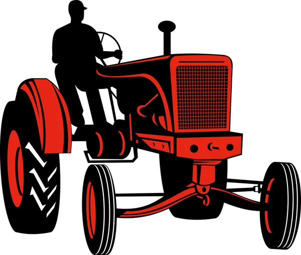 Vintage traktör — Stok Vektör