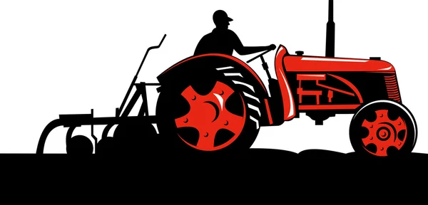 Винтажный трактор — стоковый вектор