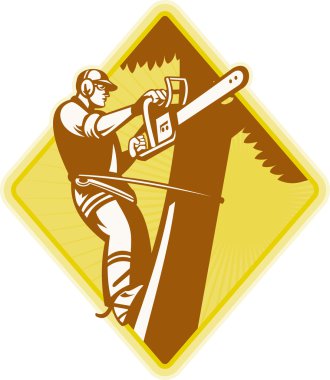 ağaç cerrahı arborist chainsaw retro