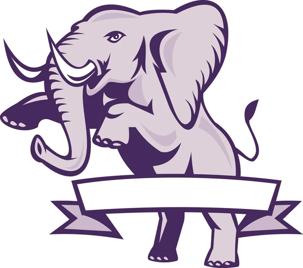 Olifant steigerend lint scroll — Stockvector