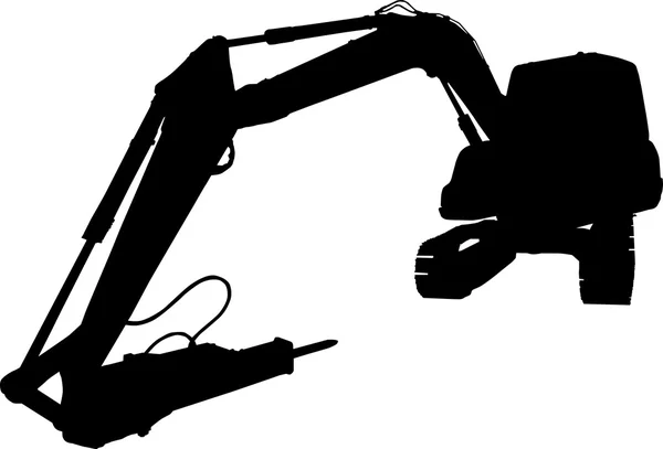 Mechanical digger excavator silhouette — Stock Photo, Image