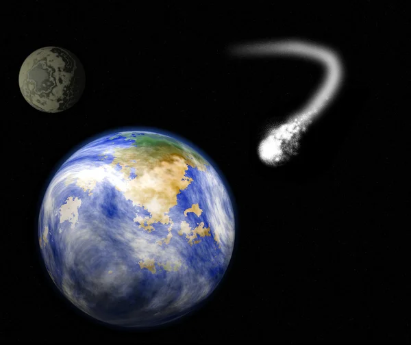Комета рухається на Землю — стокове фото