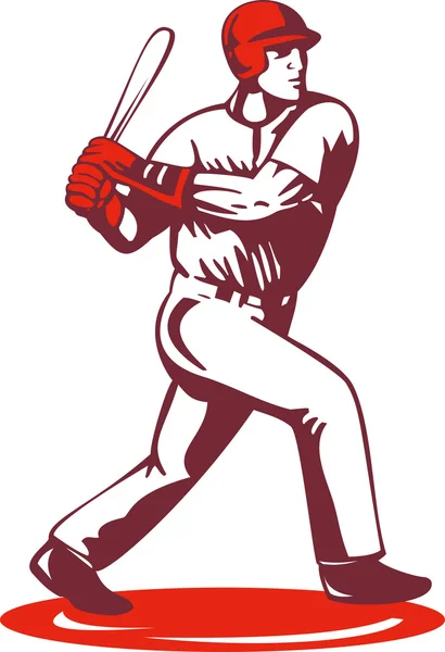 Baseball Player Retro — Stock Vector