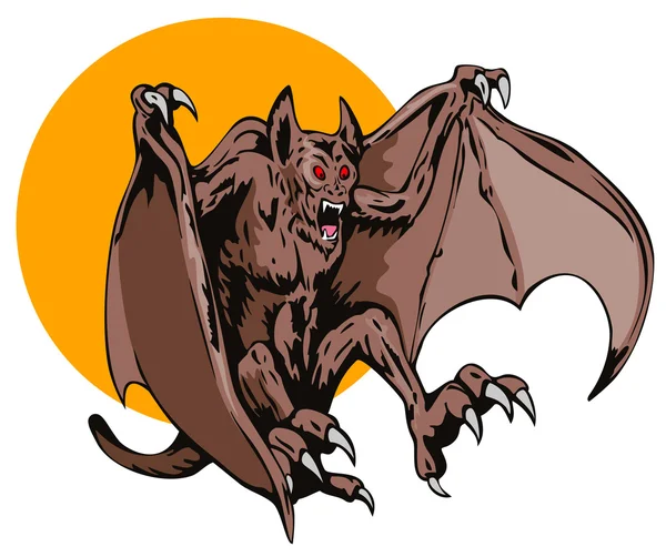 Bat Monster Retro — Stock Vector