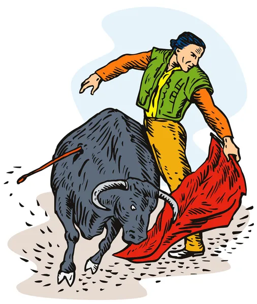 Bullfighter Matador Bullfighting — Stock Vector