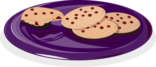 Cookies on Plate — Stock Vector