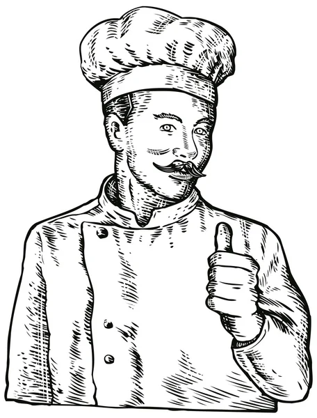 Chef-kok baker — Stockvector