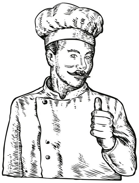 Chef cocinero panadero — Vector de stock