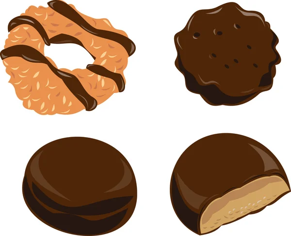 Pfadfinderinnen Kekse Schokolade — Stockvektor