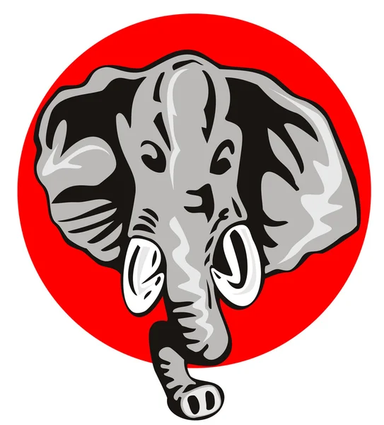 Olifant Head Front Retro — Stockvector