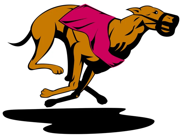 Retro de corridas de cachorro Greyhound — Vetor de Stock