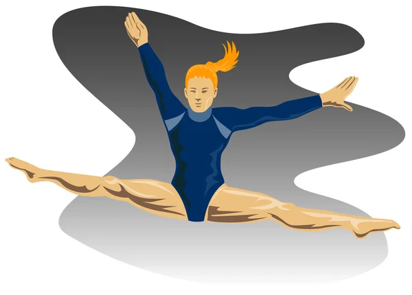 Gymnast hoppande split — Stock vektor