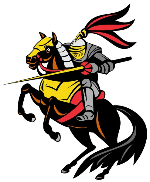 Knight on Horse with Sword — Stock Vector