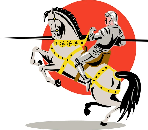 Chevalier à Cheval avec Épée — Image vectorielle