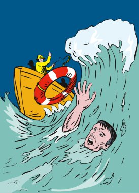 Man Drowning clipart