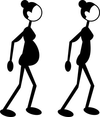 kadın sopa çizim circlehead