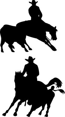 Rodeo Kovboyu At Sürücüsü Silueti