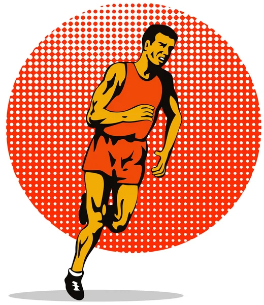 Marathon loper atleet uitgevoerd — Stockvector