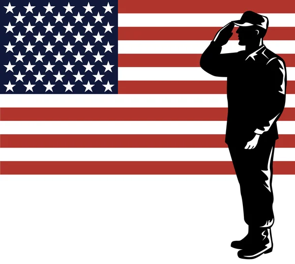 American Solder Serviceman Salutation — Image vectorielle