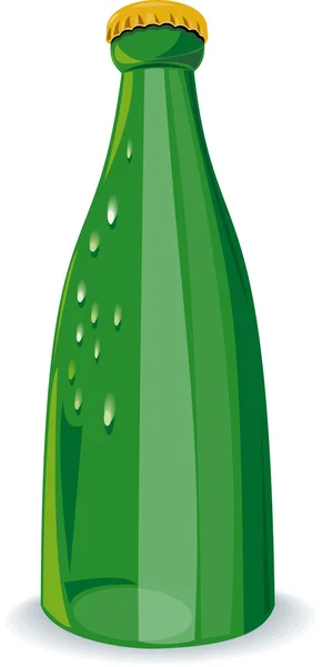 Bira şişe yeşil retro — Stok Vektör