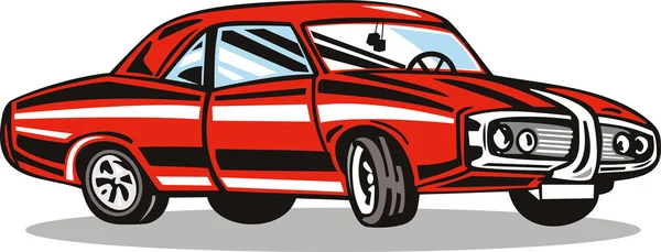 Coche rojo clásico — Vector de stock