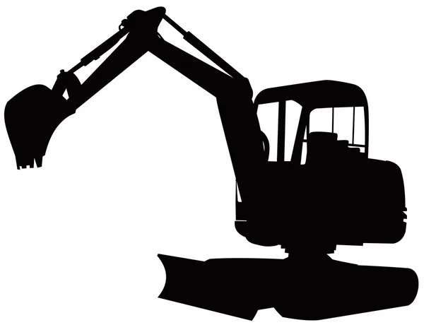 Excavadora mecánica excavadora retro — Vector de stock