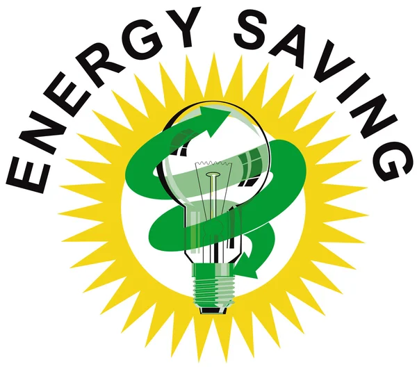 Energy Saving Label Lightbulb — Stock Vector