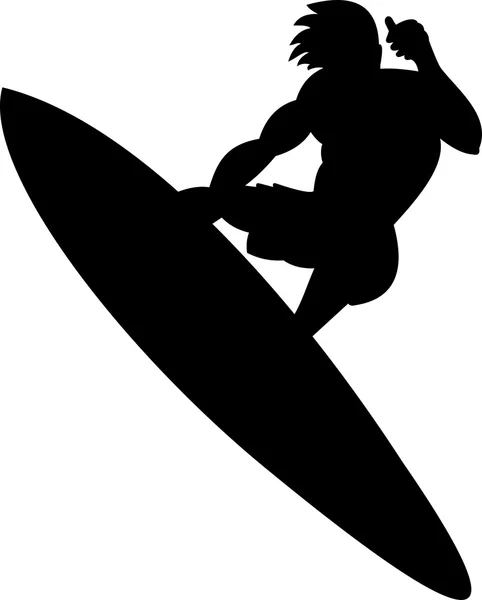 Silhouette surfista — Vettoriale Stock