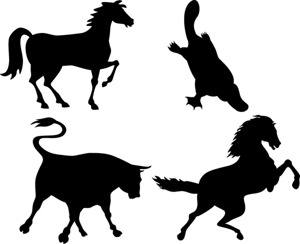 Silhouettes animalières — Image vectorielle
