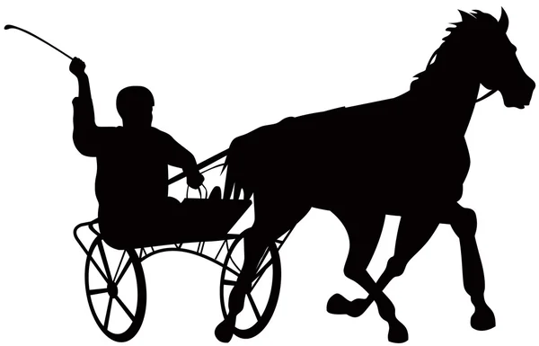 Horse and Jockey Racing Retro — Stock Vector