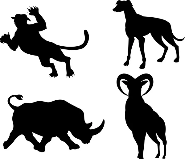 Wildlife Silhouettes — Stock Vector