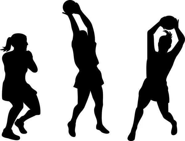 Netbal silhouet — Stockvector