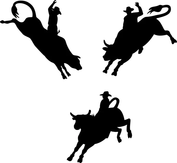 Rodeo Cowboy Bullenreiten Retro — Stockvektor