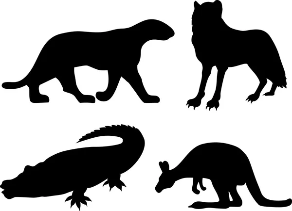 Silhouettes animalières — Image vectorielle