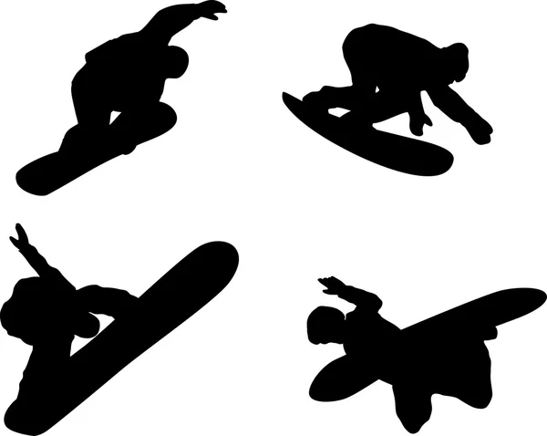 Snowboarden silhouet — Stockvector